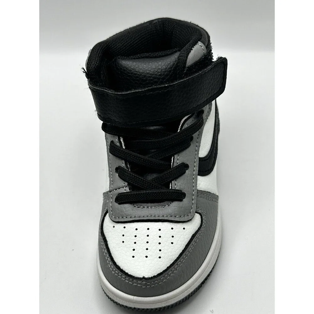 Max Casuals Toddler Kids Size 7 High Top Sneakers Black White Gray Panda